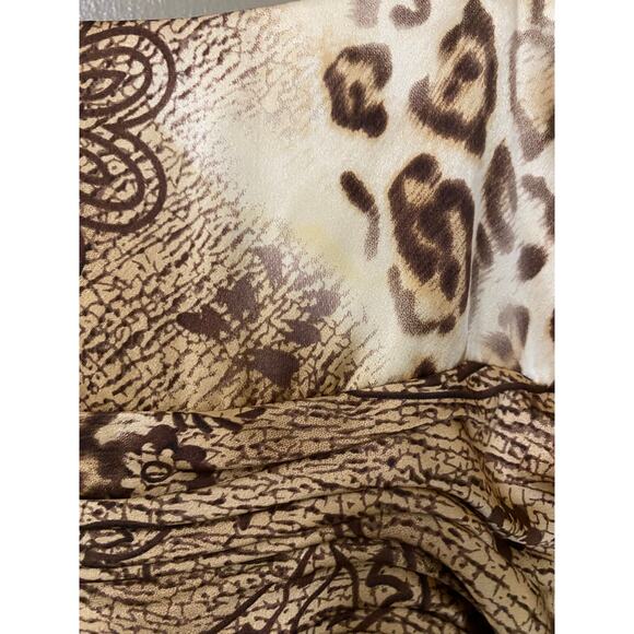 Teri Jon by Rickie Freeman 100% Silk Animal Print Babydoll Dress US4 Vintage Y2K - Picture 10 of 12